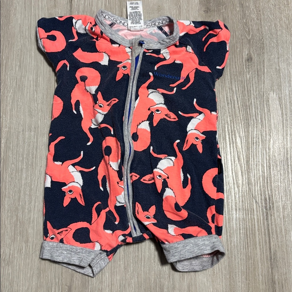 Bonds Fox Print Baby Shortie Romper 3-6 Month